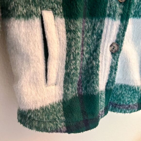 Avec Les Filles Plaid‎ Shacket Women's XS Anthropologie Green oversized - Picture 6 of 9